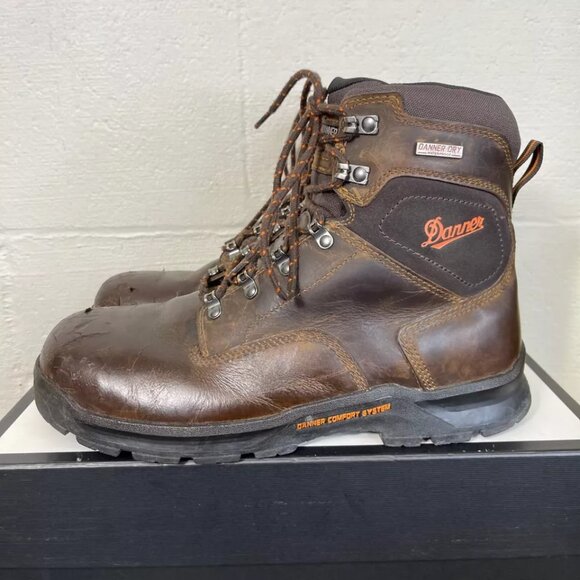 Danner Crafter 6" Brown Leather Work Boots Waterproof Lace Up Men's Size 9 D - Picture 4 of 12